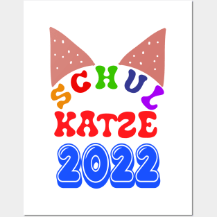 Schulbeginn Katze Schulkatze 2022 T shirt Posters and Art